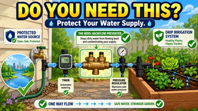 Drip Irrigation Backflow Preventer for Raised Beds: When It Is Required, When It Is Optional, and What Happens If You Skip It