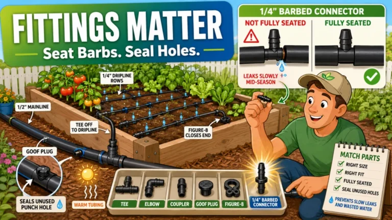 Drip Irrigation Fittings for Raised Beds: What Each Fitting Does and Which Ones You Will Actually Need