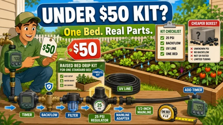Drip Irrigation Kit for a Raised Bed Under 50 Dollars: What You Get and What to Expect