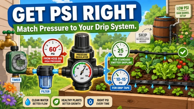 Drip Irrigation Pressure Regulator for Raised Beds: Do You Need One, What PSI, and When to Skip It