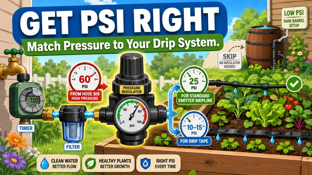 Drip Irrigation Pressure Regulator Raised Bed