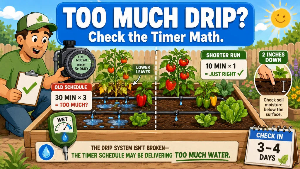 Overwatering With Drip Irrigation Raised Bed