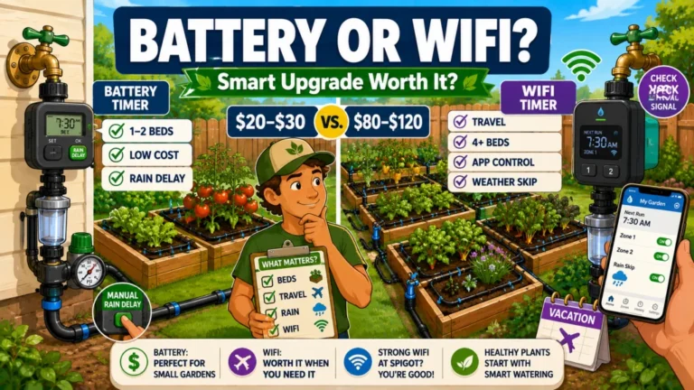Battery Timer vs Wifi Timer for Raised Bed Drip Irrigation: When the Smart Upgrade Is Worth It