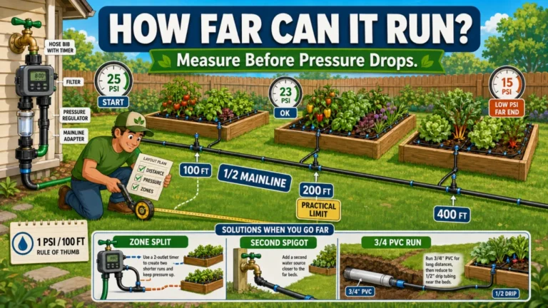 Drip Irrigation Mainline Distance for Raised Beds: How Far Can You Run It Before Pressure Drops