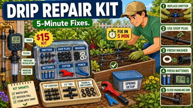 Drip Irrigation Repair Kit for a Raised Bed: The Spare Parts That Make Any Fix a 5-Minute Job