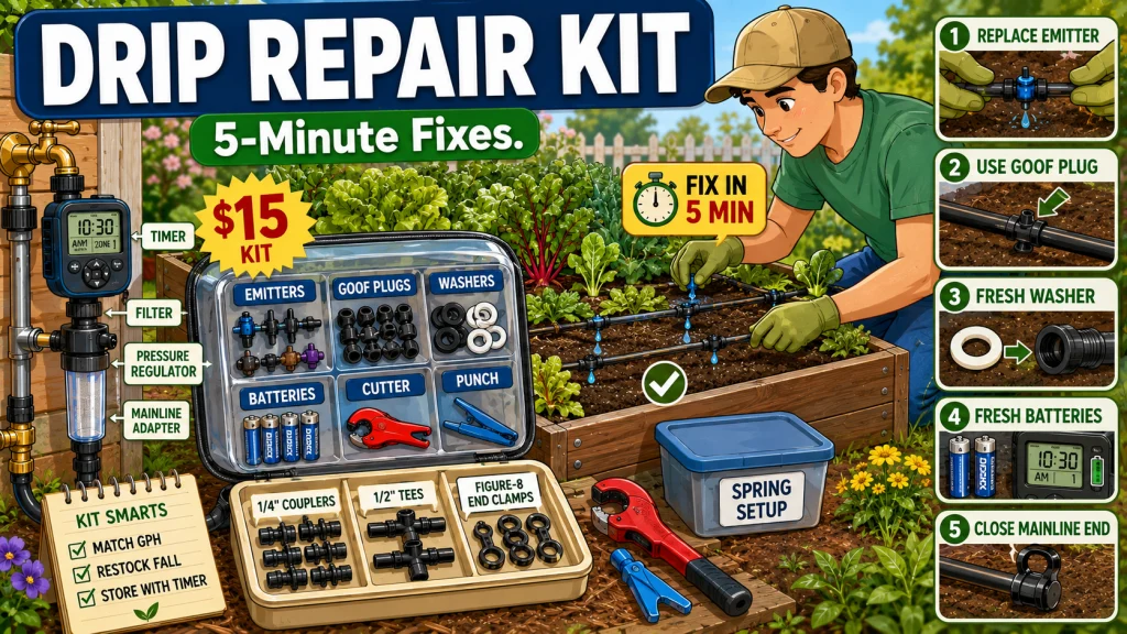 Drip Irrigation Repair Kit Raised Bed