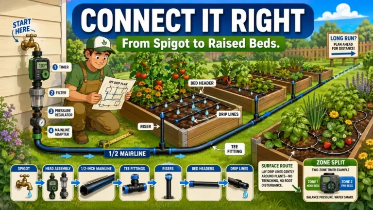 How to Connect Drip Irrigation to Raised Beds: From the Spigot to Multiple Beds With the Right Mainline