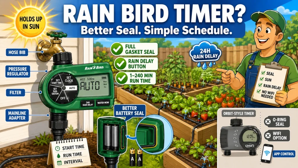 Rain Bird Timer Raised Bed Drip Irrigation