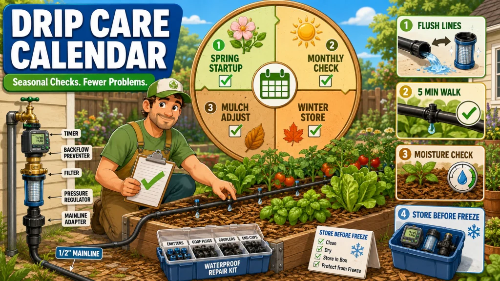 Raised Bed Drip Irrigation Maintenance