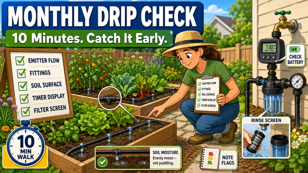 Raised Bed Drip Irrigation Monthly Maintenance