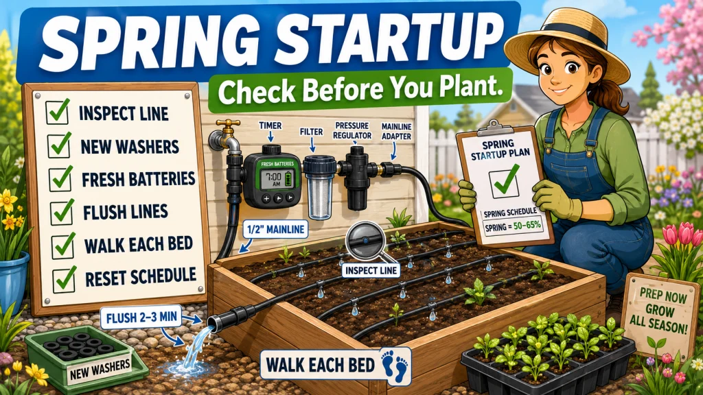 Raised Bed Drip Irrigation Spring Startup